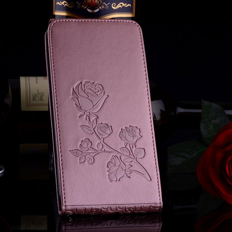 For Huawei  P8 Lite (2017) Roses Pressed Flowers Pattern Vertical Flip Leather Case with Card Slot & Lanyard