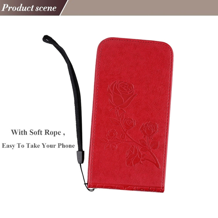 For Huawei  P8 Lite (2017) Roses Pressed Flowers Pattern Vertical Flip Leather Case with Card Slot & Lanyard