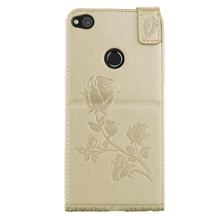 For Huawei  P8 Lite (2017) Roses Pressed Flowers Pattern Vertical Flip Leather Case with Card Slot & Lanyard