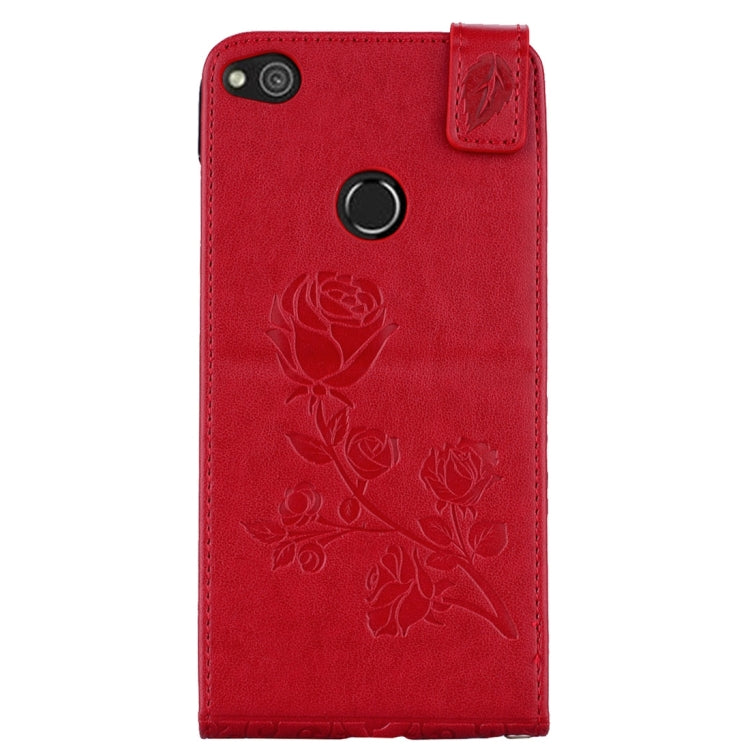 For Huawei  P8 Lite (2017) Roses Pressed Flowers Pattern Vertical Flip Leather Case with Card Slot & Lanyard