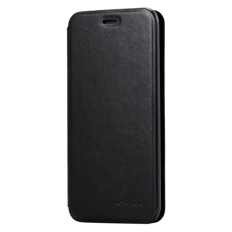 2 in 1 Cloth Texture Horizontal Flip Leather Case with Holder & Magnetic Buckle & Tempered Glass Screen Film for HOMTOM HT3 & HT3 Pro(Black)