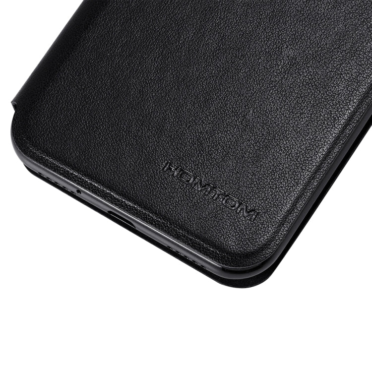 2 in 1 Cloth Texture Horizontal Flip Leather Case with Holder & Magnetic Buckle & Tempered Glass Screen Film for HOMTOM HT3 & HT3 Pro(Black)