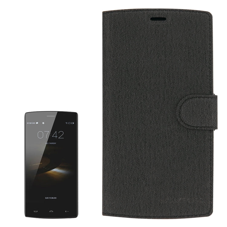 2 in 1 Cloth Texture Horizontal Flip Leather Case with Holder & Magnetic Buckle & Tempered Glass Screen Film for HOMTOM HT7 & HT7 Pro(Black)
