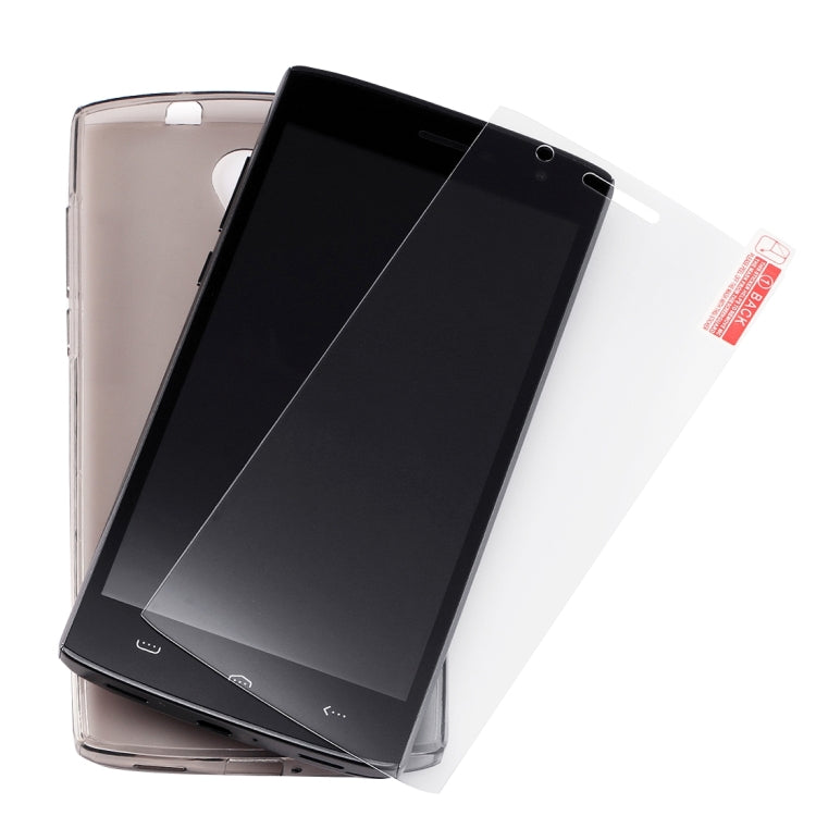 2 in 1 TPU Protective Case + Tempered Glass Screen Film for HOMTOM HT7 & HT7 Pro(Transparent)