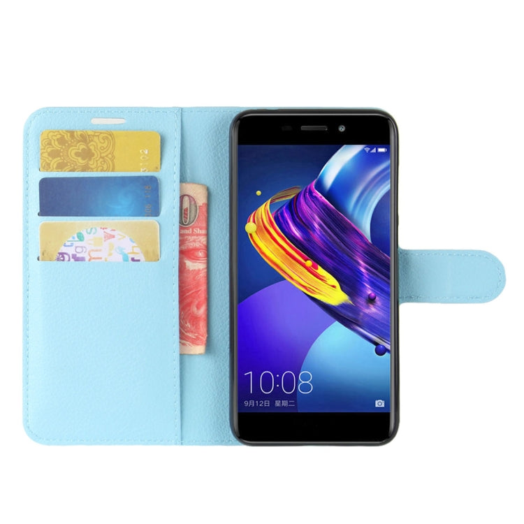 For Huawei  Honor V9 Play Litchi Texture PU + TPU Horizontal Flip Leather Case With Holder & Card Slots & Wallet