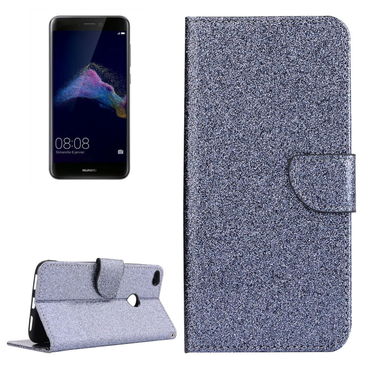 For Huawei  P8 Lite 2017 Glitter Powder Leather Case with Holder & Wallet & Card Slots