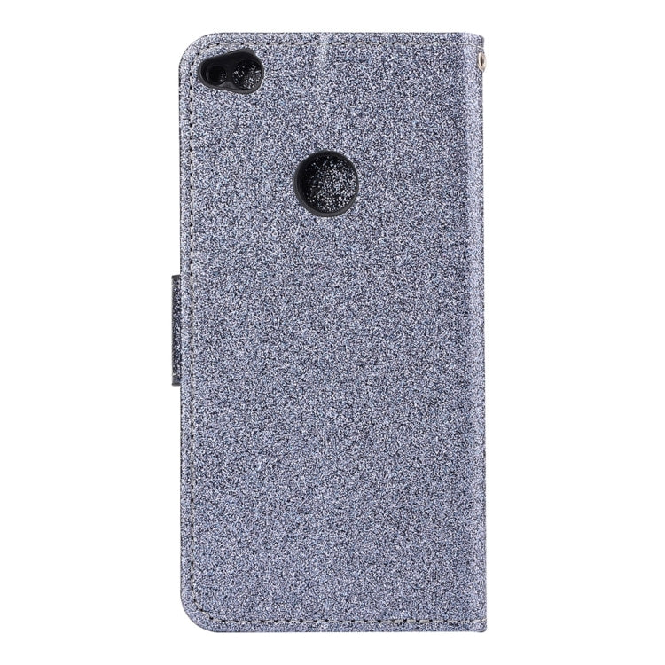 For Huawei  P8 Lite 2017 Glitter Powder Leather Case with Holder & Wallet & Card Slots