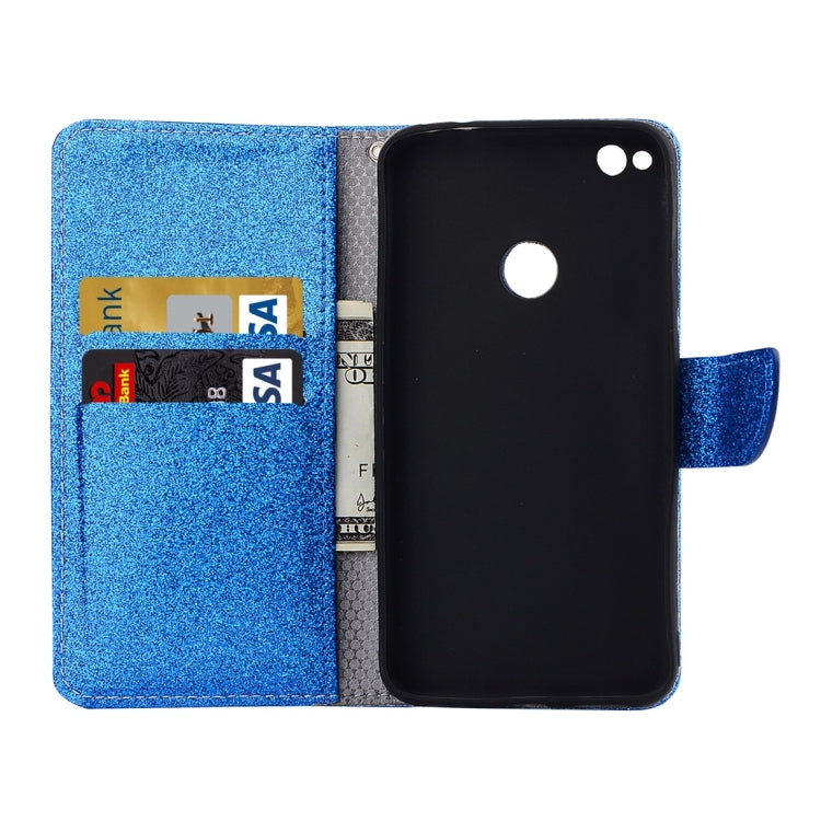 For Huawei  P8 Lite 2017 Glitter Powder Leather Case with Holder & Wallet & Card Slots