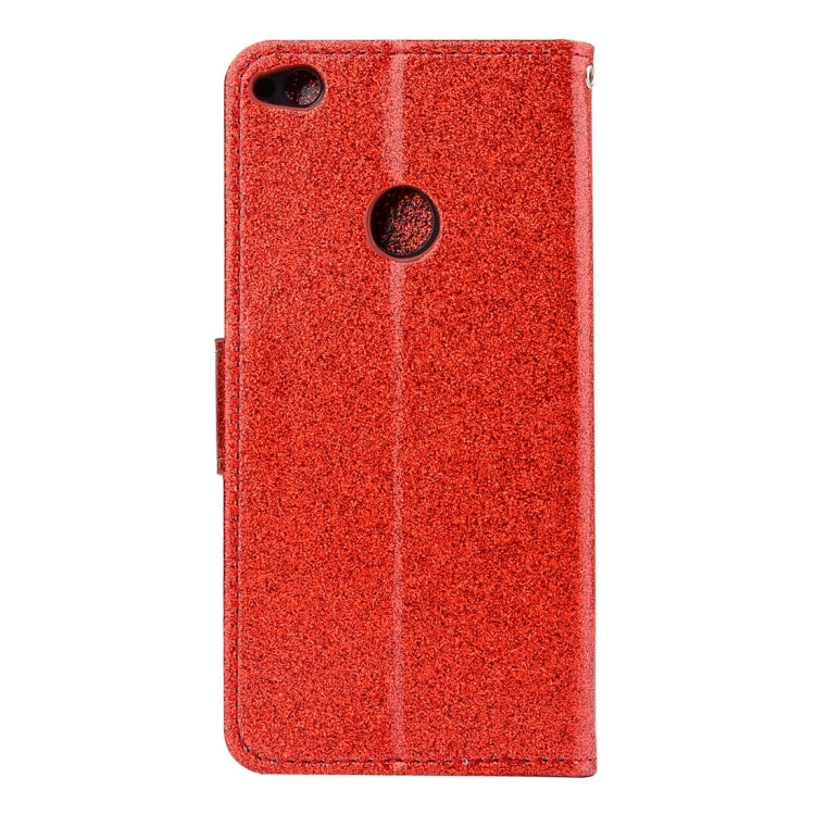 For Huawei  P8 Lite 2017 Glitter Powder Leather Case with Holder & Wallet & Card Slots