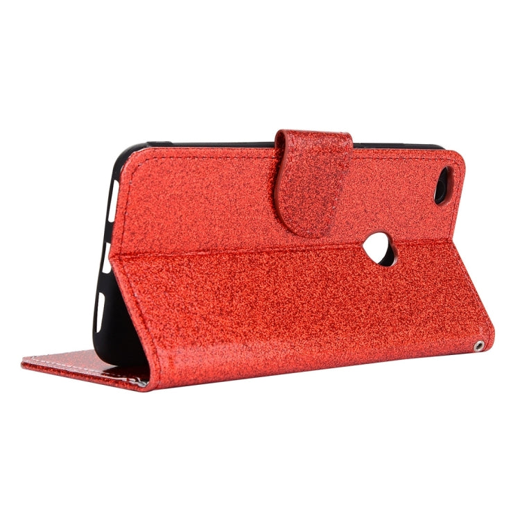 For Huawei  P8 Lite 2017 Glitter Powder Leather Case with Holder & Wallet & Card Slots