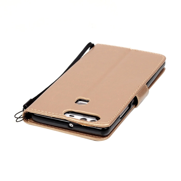 For Huawei  P9 Heart Diamond Encrusted Flowers Embossing Horizontal Flip Leather Case with Holder & Card Slots & Wallet & Lanyard