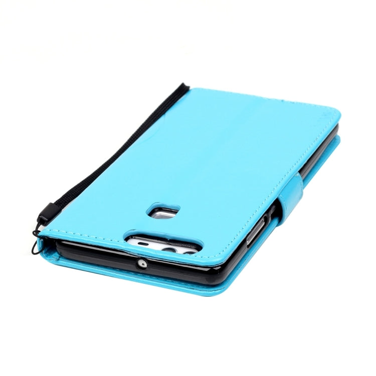 For Huawei  P9 Heart Diamond Encrusted Flowers Embossing Horizontal Flip Leather Case with Holder & Card Slots & Wallet & Lanyard