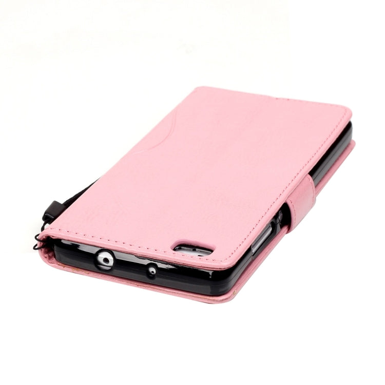 For Huawei  P8 Lite Heart Diamond Encrusted Flowers Embossing Horizontal Flip Leather Case with Holder & Card Slots & Wallet & Lanyard