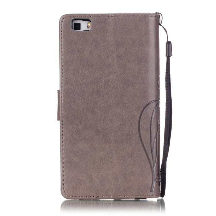 For Huawei  P8 Lite Heart Diamond Encrusted Flowers Embossing Horizontal Flip Leather Case with Holder & Card Slots & Wallet & Lanyard