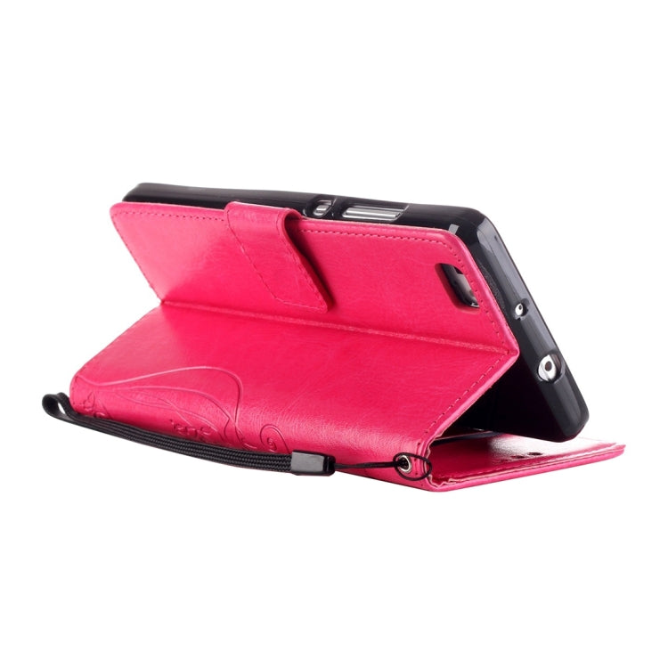 For Huawei  P8 Lite Heart Diamond Encrusted Flowers Embossing Horizontal Flip Leather Case with Holder & Card Slots & Wallet & Lanyard