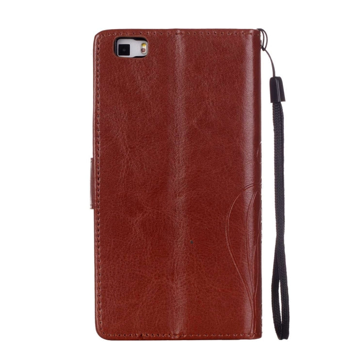 For Huawei  P8 Lite Heart Diamond Encrusted Flowers Embossing Horizontal Flip Leather Case with Holder & Card Slots & Wallet & Lanyard