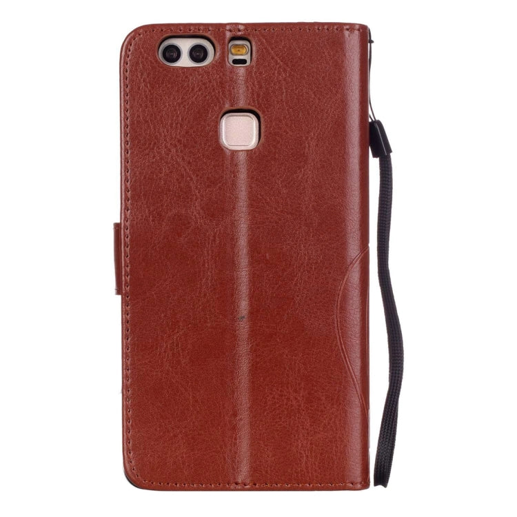 For Huawei  P9 Plus Heart Diamond Encrusted Flowers Embossing Horizontal Flip Leather Case with Holder & Card Slots & Wallet & Lanyard