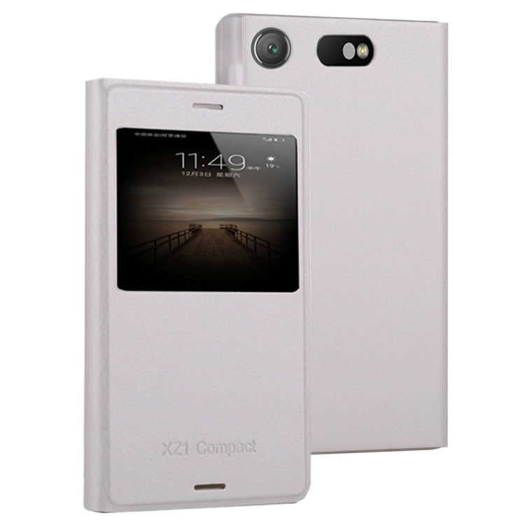 For Sony Xperia XZ1 Compact Litchi Texture Horizontal Flip Leather Case with Call Display ID
