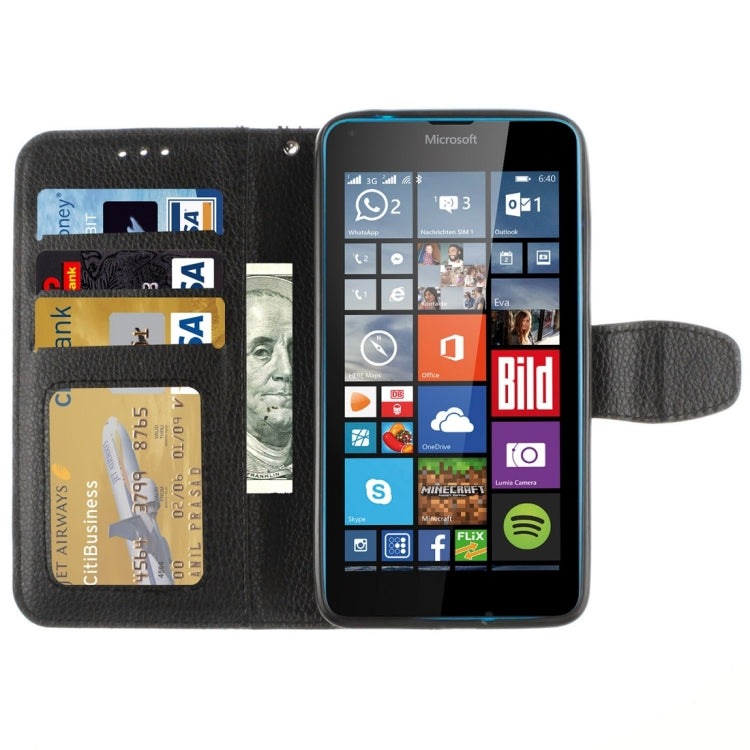 For Microsoft Lumia 640 Litchi Texture Horizontal Flip Leather Case with Holder & Card Slots & Wallet & Photo Frame & Lanyard