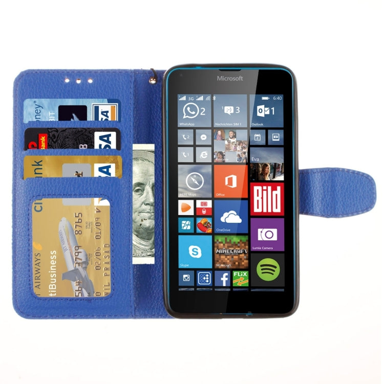 For Microsoft Lumia 640 Litchi Texture Horizontal Flip Leather Case with Holder & Card Slots & Wallet & Photo Frame & Lanyard