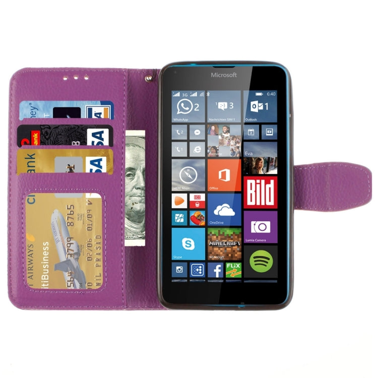 For Microsoft Lumia 640 Litchi Texture Horizontal Flip Leather Case with Holder & Card Slots & Wallet & Photo Frame & Lanyard