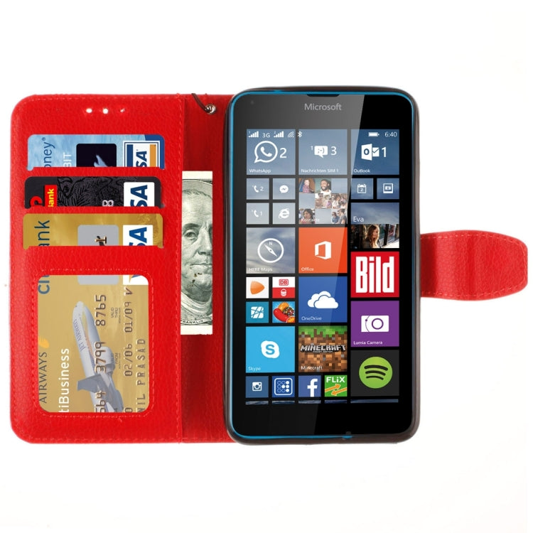 For Microsoft Lumia 640 Litchi Texture Horizontal Flip Leather Case with Holder & Card Slots & Wallet & Photo Frame & Lanyard