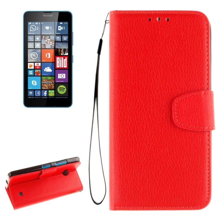 For Microsoft Lumia 640 Litchi Texture Horizontal Flip Leather Case with Holder & Card Slots & Wallet & Photo Frame & Lanyard