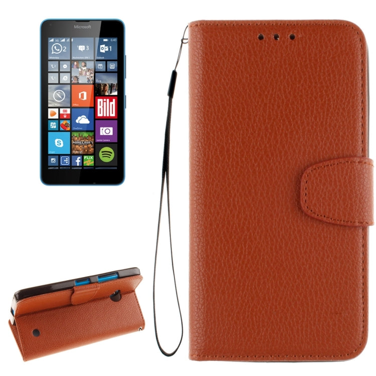 For Microsoft Lumia 640 Litchi Texture Horizontal Flip Leather Case with Holder & Card Slots & Wallet & Photo Frame & Lanyard