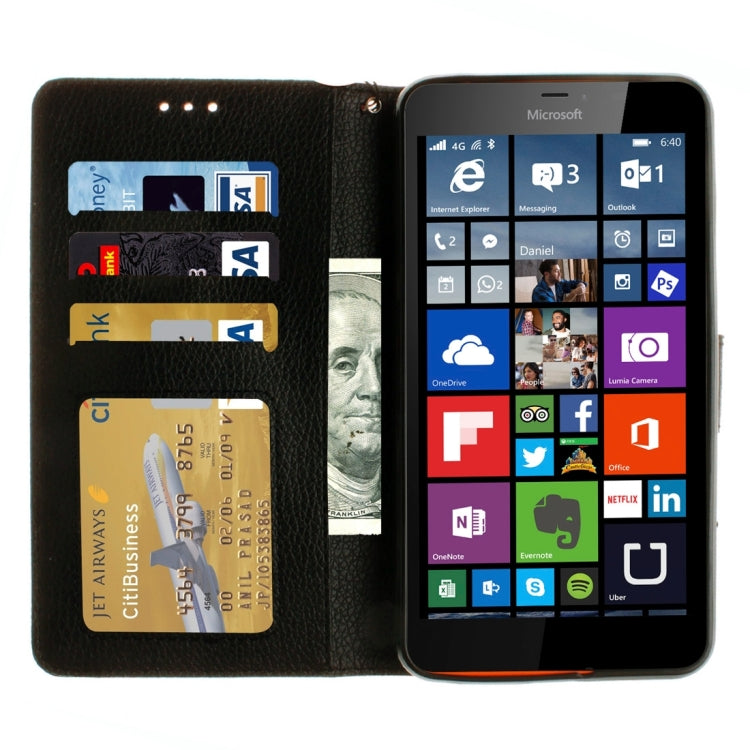 For Microsoft Lumia 640 XL Litchi Texture Horizontal Flip Leather Case with Holder & Card Slots & Wallet & Photo Frame & Lanyard