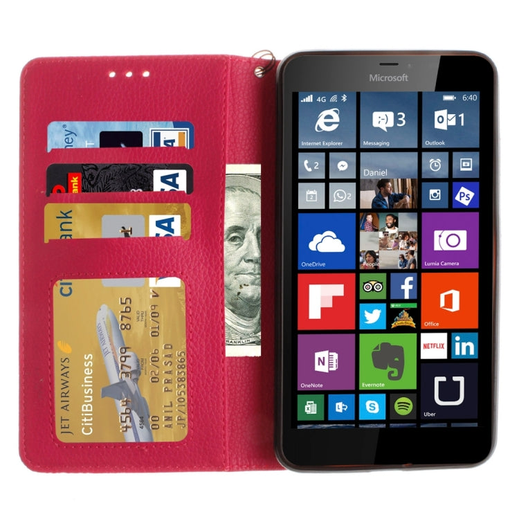 For Microsoft Lumia 640 XL Litchi Texture Horizontal Flip Leather Case with Holder & Card Slots & Wallet & Photo Frame & Lanyard