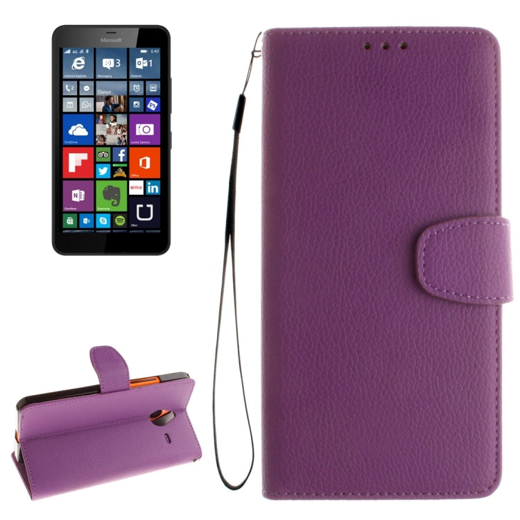 For Microsoft Lumia 640 XL Litchi Texture Horizontal Flip Leather Case with Holder & Card Slots & Wallet & Photo Frame & Lanyard