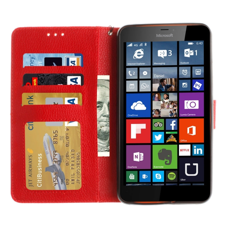 For Microsoft Lumia 640 XL Litchi Texture Horizontal Flip Leather Case with Holder & Card Slots & Wallet & Photo Frame & Lanyard