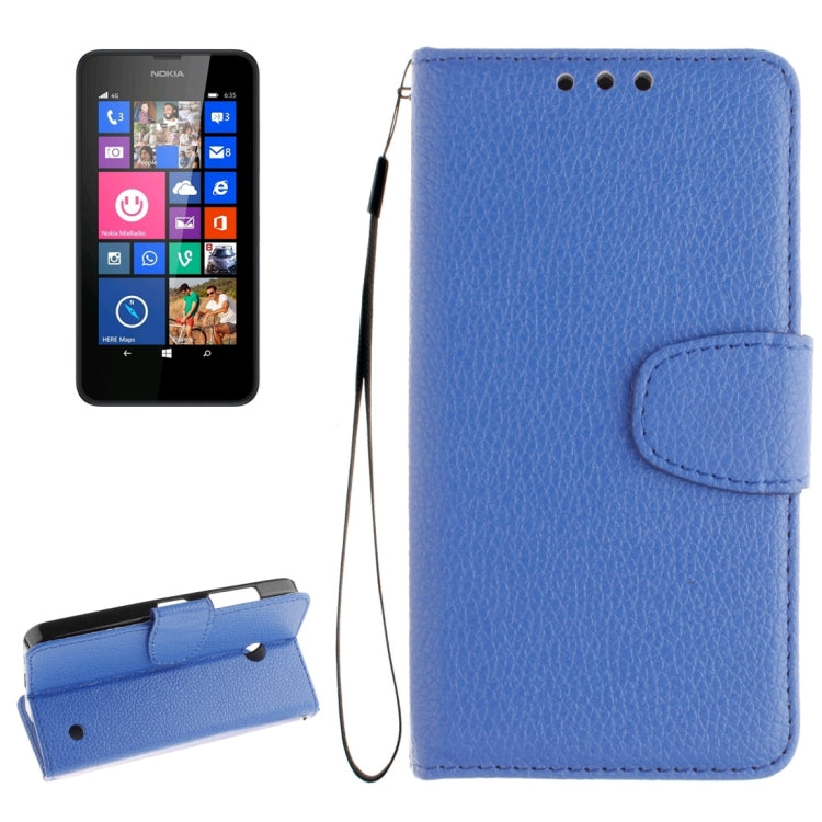 For Nokia Lumia 630 / 635 Litchi Texture Horizontal Flip Leather Case with Holder & Card Slots & Wallet & Photo Frame & Lanyard