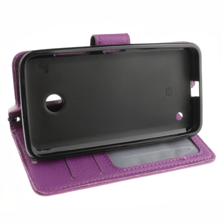 For Nokia Lumia 630 / 635 Litchi Texture Horizontal Flip Leather Case with Holder & Card Slots & Wallet & Photo Frame & Lanyard