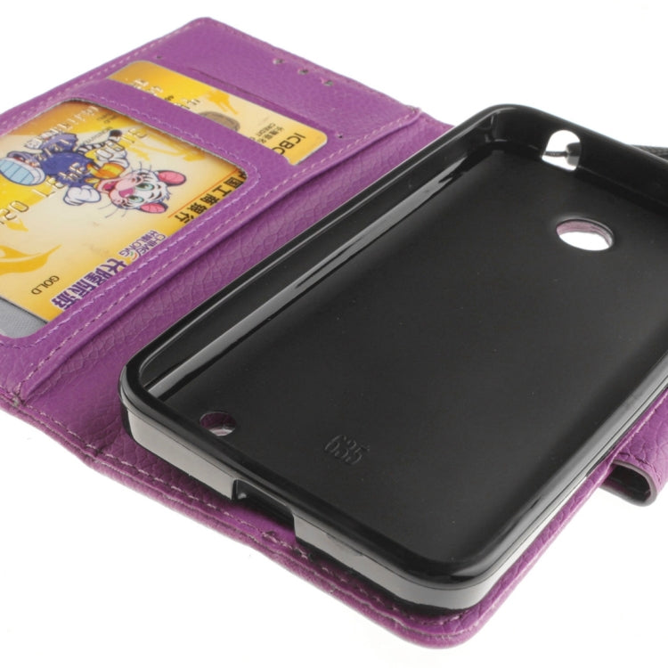 For Nokia Lumia 630 / 635 Litchi Texture Horizontal Flip Leather Case with Holder & Card Slots & Wallet & Photo Frame & Lanyard