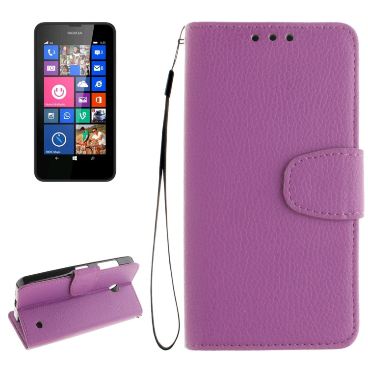 For Nokia Lumia 630 / 635 Litchi Texture Horizontal Flip Leather Case with Holder & Card Slots & Wallet & Photo Frame & Lanyard