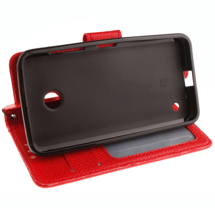 For Nokia Lumia 630 / 635 Litchi Texture Horizontal Flip Leather Case with Holder & Card Slots & Wallet & Photo Frame & Lanyard