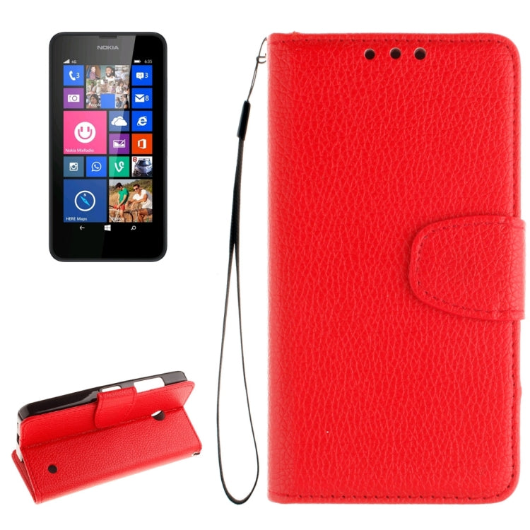 For Nokia Lumia 630 / 635 Litchi Texture Horizontal Flip Leather Case with Holder & Card Slots & Wallet & Photo Frame & Lanyard