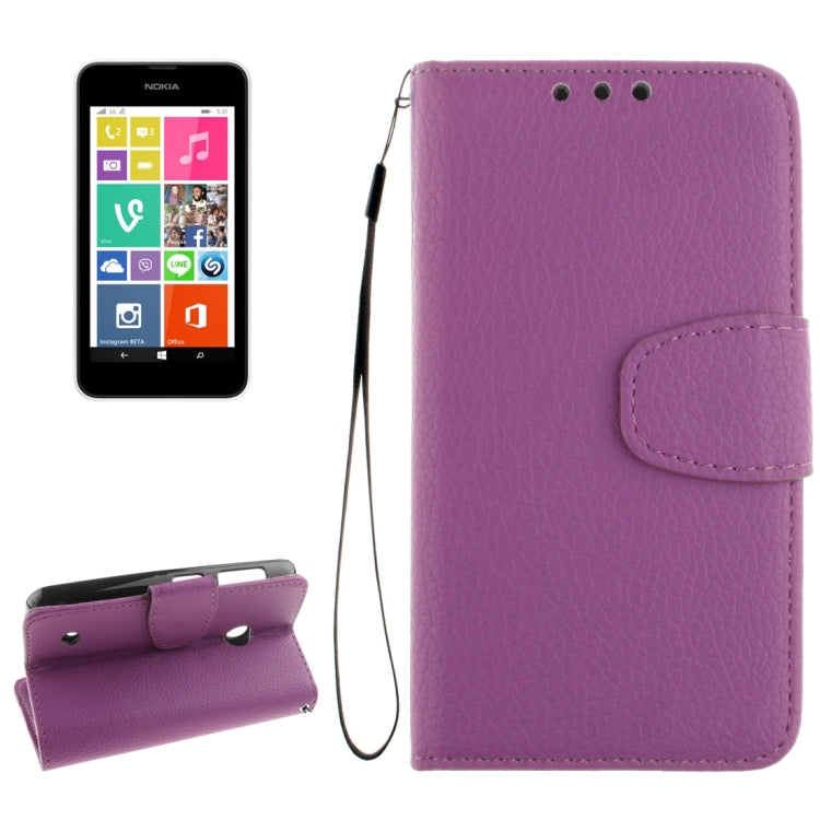 For Nokia Lumia 530 Litchi Texture Horizontal Flip Leather Case with Holder & Card Slots & Wallet & Photo Frame & Lanyard