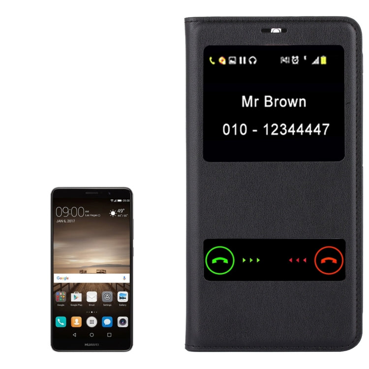 For Huawei  Mate 9 Horizontal Flip Leather Case with Caller ID Display & Sleep / Wake-up Function