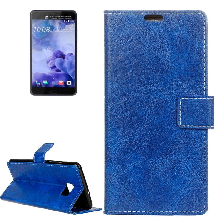 For HTC U Ultra Retro Crazy Horse Texture Horizontal Flip Leather Case with Holder & Card Slots & Wallet & Photo Frame