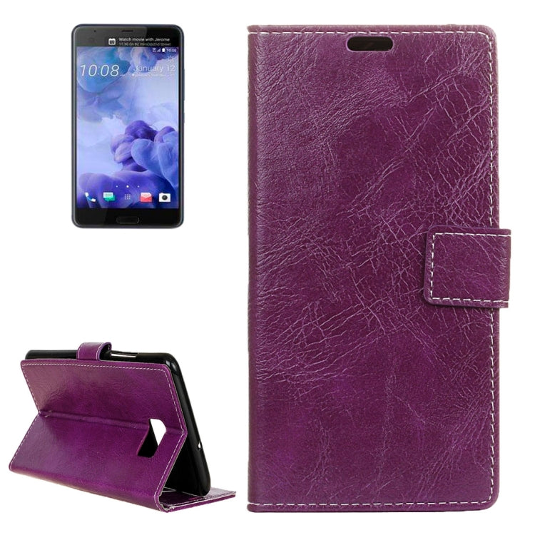 For HTC U Ultra Retro Crazy Horse Texture Horizontal Flip Leather Case with Holder & Card Slots & Wallet & Photo Frame