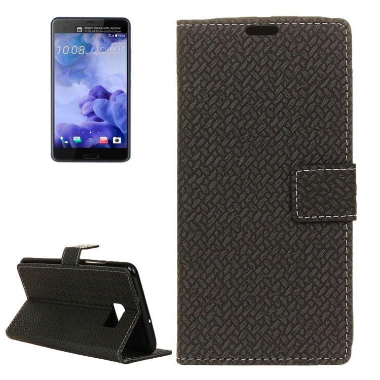 For HTC U Ultra Knit Texture Horizontal Flip Leather Case with Holder & Card Slots & Wallet & Photo Frame