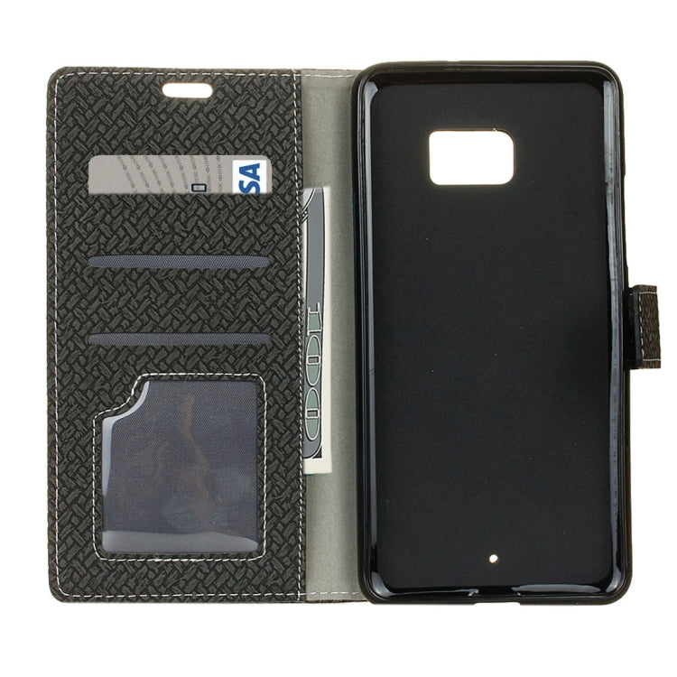 For HTC U Ultra Knit Texture Horizontal Flip Leather Case with Holder & Card Slots & Wallet & Photo Frame