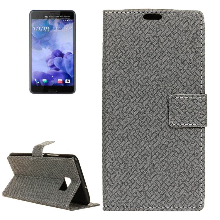 For HTC U Ultra Knit Texture Horizontal Flip Leather Case with Holder & Card Slots & Wallet & Photo Frame