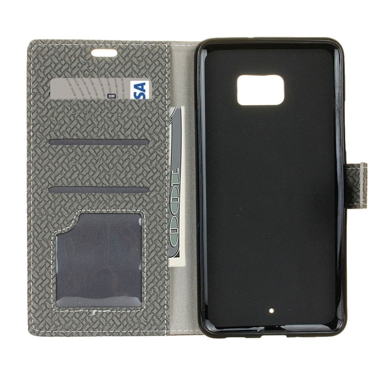 For HTC U Ultra Knit Texture Horizontal Flip Leather Case with Holder & Card Slots & Wallet & Photo Frame