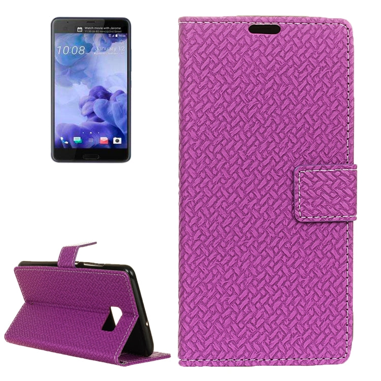 For HTC U Ultra Knit Texture Horizontal Flip Leather Case with Holder & Card Slots & Wallet & Photo Frame
