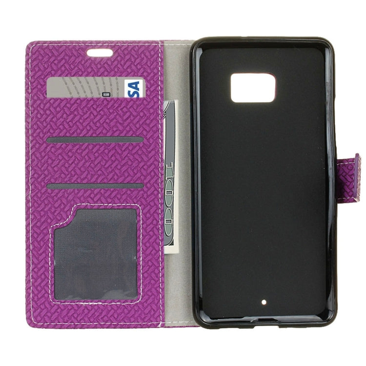 For HTC U Ultra Knit Texture Horizontal Flip Leather Case with Holder & Card Slots & Wallet & Photo Frame