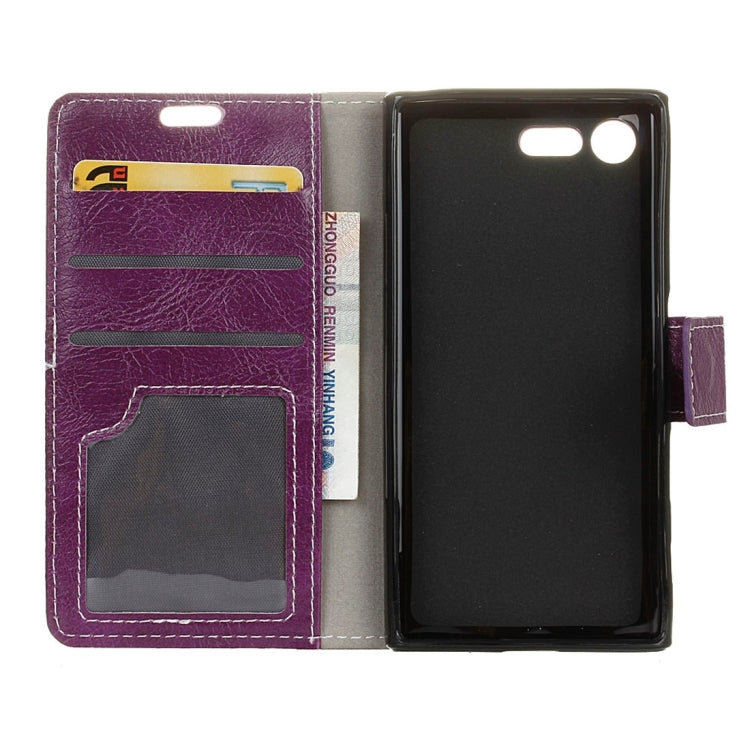 For Sony Xperia XZ1 Compact Retro Crazy Horse Texture Horizontal Flip Leather Case with Holder & Card Slots & Wallet & Photo Frame