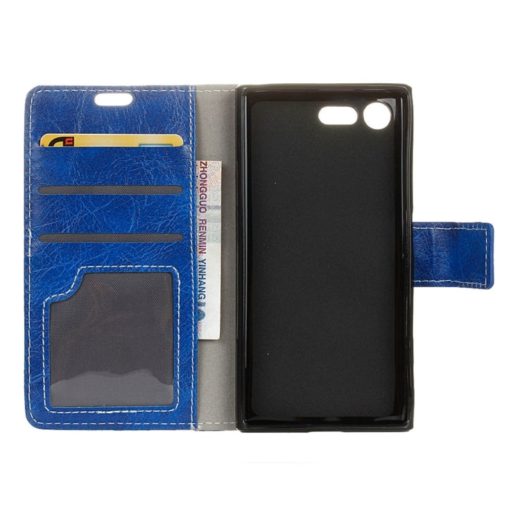 For Sony Xperia XZ1 Retro Crazy Horse Texture Horizontal Flip Leather Case with Holder & Card Slots & Wallet & Photo Frame